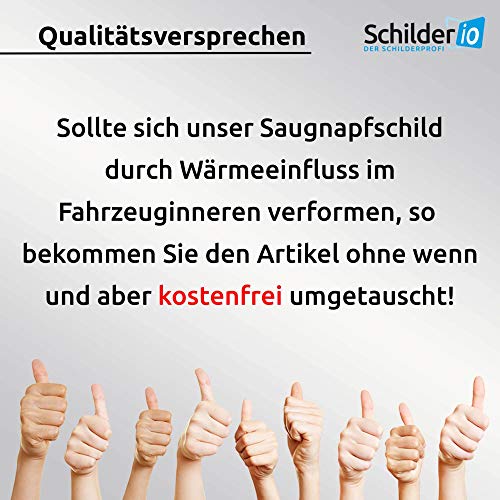 Schilderio Premium Saugnapfschild Schild Jäger 3 mm Acrylglas ca 90 x125 mm Jagd Schild Auto mit 1x Saugnapf 30 mm Autoschild Jaeger zur Befestigung an Autoscheiben von innen