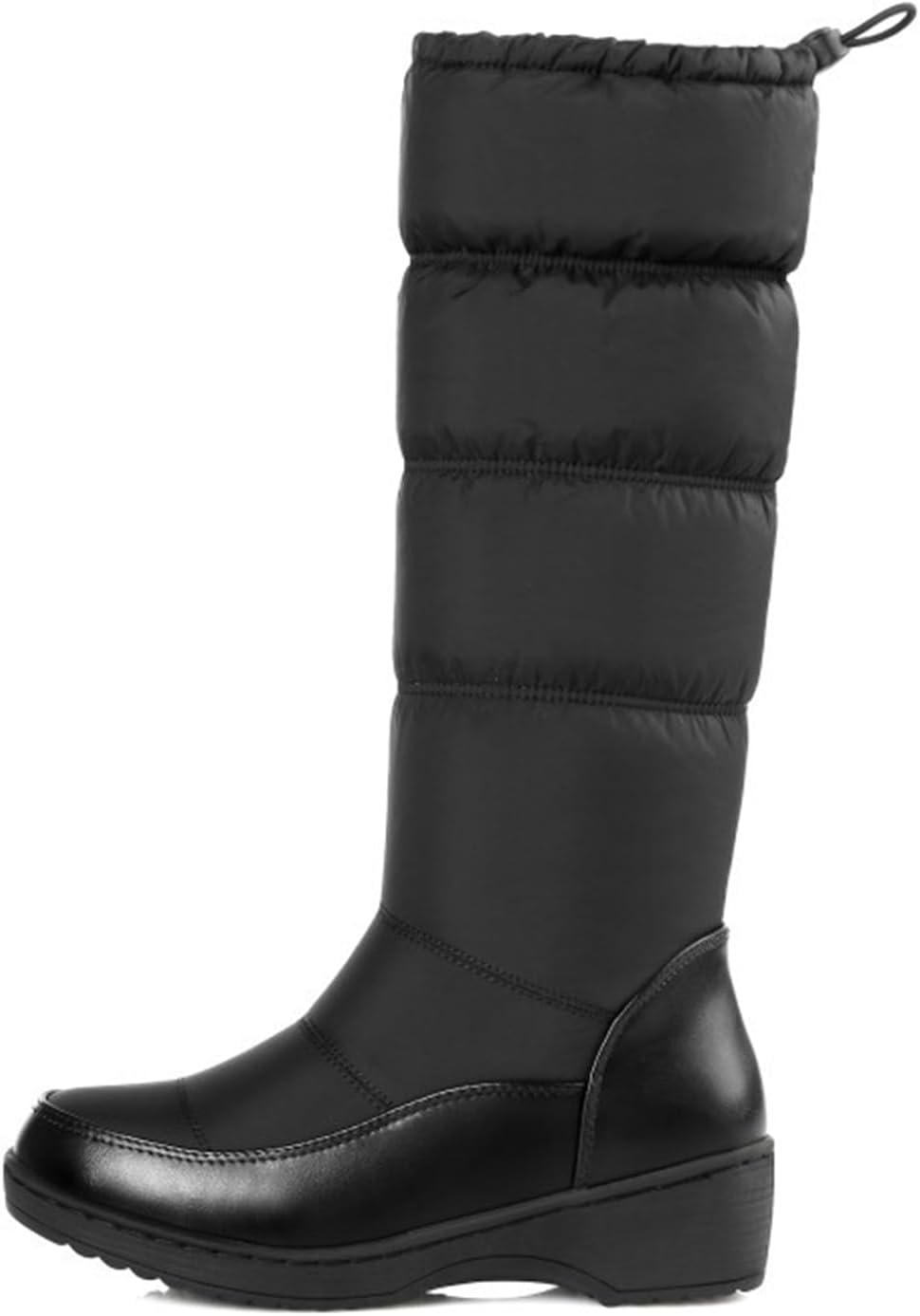 Women's Snow Boots Fur Lined Anti-Slip Shoes Elastic Elastic Band Thick Sole Warm Waterproof Mid-Cut Boots Suitable For Snow, Winter Travel, Driving