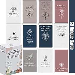 Dessie Affirmation Cards for Women with Thought-Provoking Questions. 60 Unique Earth Tone Affirmations with Ov