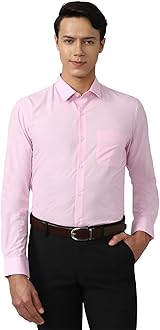 Peter EnglandMen's Everday Regular Fit Solid Shirt | Cotton Rich | 5-Pin Pocketing