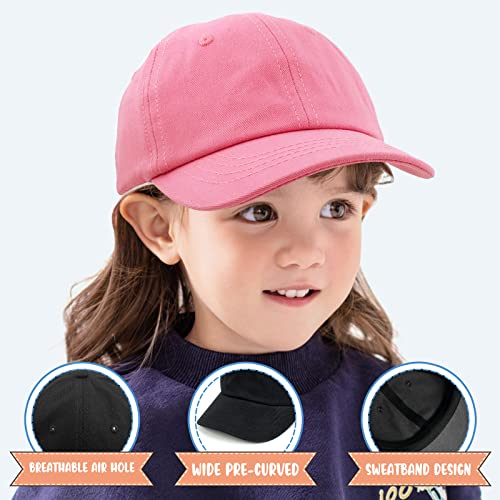 Kids Baseball Caps Adjustable Toddler Boys Summer Trucker Cap Baby Girls Sun Hats Cotton Outdoor Hat With Curved Brim (2-4T, Black) #TOP2