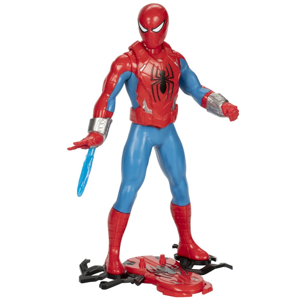 Marvel Spider-Man Thwip Blast Spider-Man figurka z akcesoriami, zabawka superbohatera w skali 11 cali dla dzieci w wieku od 4 lat
