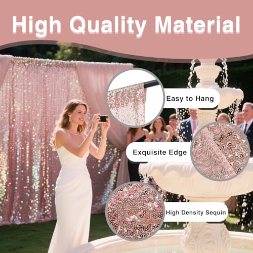 Cortinas VOK Rose Gold Secuenciadas 4 Paneles 2x8FT miniatura 2