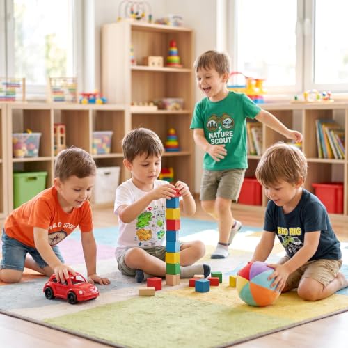 Image of DEEKEY Toddler Boys Shirts Short-Sleeve Little Kids t Shirts Boys' Tops, Tees & Shirts Graphic TEE Age for 2-7 Years 4-Pack