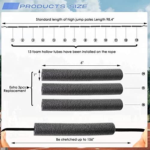 Aolamegs High Jump Bungee Cord - 8.2 Ft High Jump Bungee Elastic Crossbar Foam,Stretchable Pole Vault Bungee Crossband Crossbar For Beginners Men Women, Track And Field Training Equipment #TOP1