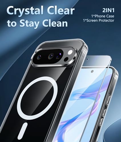 Image of FNTCASE for Google Pixel 10 Case: Pixel 10 Pro Case Google 9 /9 Pro Magnetic Clear Slim PhoneCase | Anti-Drop Shockproof Scratch Protective Thin Transparent Crystal Cell Phone Cover(Clear)