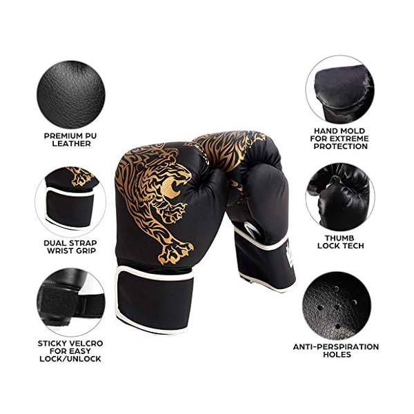 SFEEXUN-Kids-Boxing-Gloves-for-Ages-5-12-Boys-Girls-Leather-Punching-Gloves-for-Punching-Bag-Kickboxing-Muay-Thai-MMA-Sparring-Training SFEEXUN Kids Boxing Gloves for Ages 5-12, Boys Girls Leather Punching Gloves for Punching Bag Kickboxing Muay Thai MMA Sparring Training (Black, 6oz)