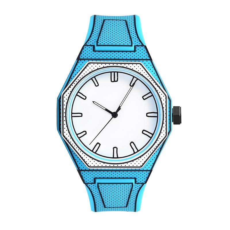 Image of 2D Sketch Watch for Men and Women Simple Analog Casual Wrist Watch with Unique Dial Design