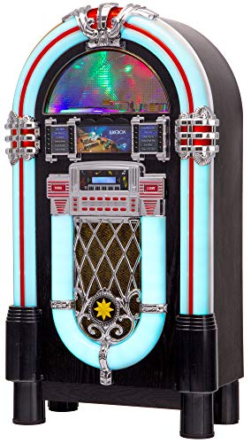 Lacoon – Jukebox GoldenAge XXl – Chaîne stéréo rétro années 50 – Port USB, SD, AUX, MP3, lecteur CD, connexion Bluetooth… - Les Beatles, Paul McCartney, John Lennon, RIngo Starr, George Harrison Lacoon - Jukebox GoldenAge XXl - Chaîne stéréo rétro années 50 - Port USB, SD, AUX, MP3, lecteur CD, connexion Bluetooth… – Image 4
