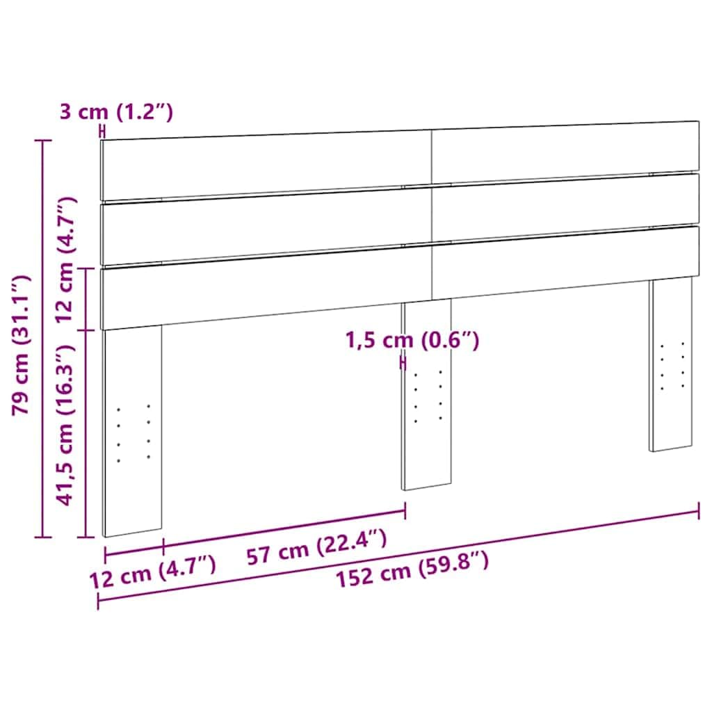vidaXL Cabecero 150 cm Madera Maciza Roble