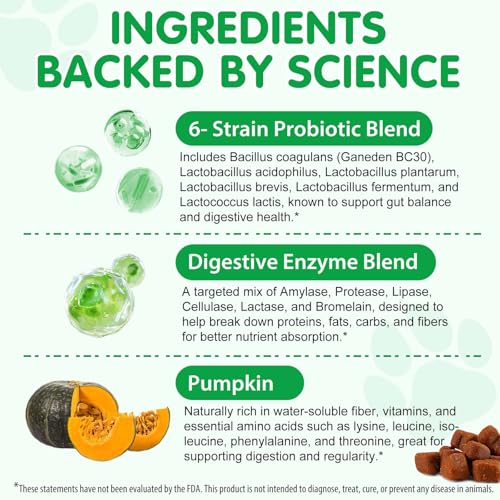 Probiotics for Dogs - 120 Chewable Pre Probiotic Digestive Chews for Dog, Support Gut Health, Itchy Skin Relief and Seasonal Allergies, Dog Supplement Soft Chews, Pet Supplement for Dogs - Duck Flavor - 3