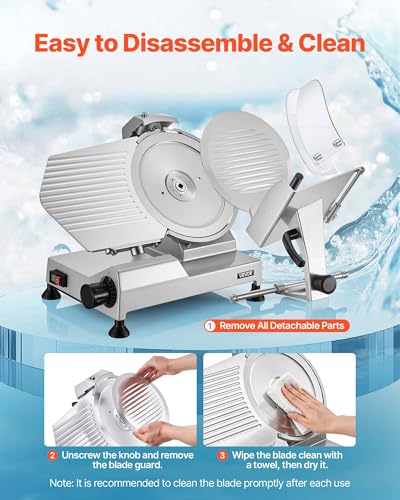 Image of VEVOR Commercial Meat Slicer 12 inch Electric Food Frozen Deli Slicers 400W