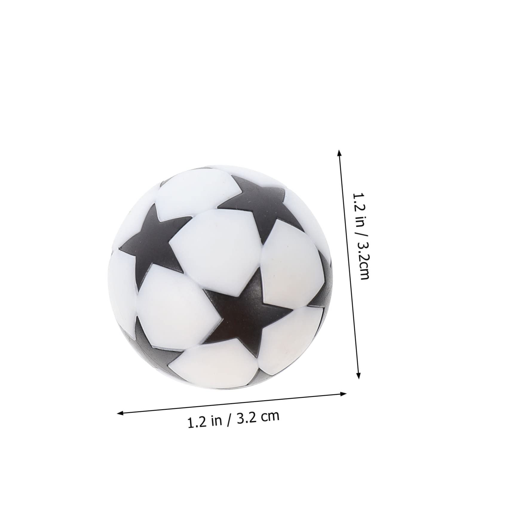 Mikikit Tabletop Football Black White 5-Star Foosball Mini Footballs Replacements for Boys and Girls Family Fun