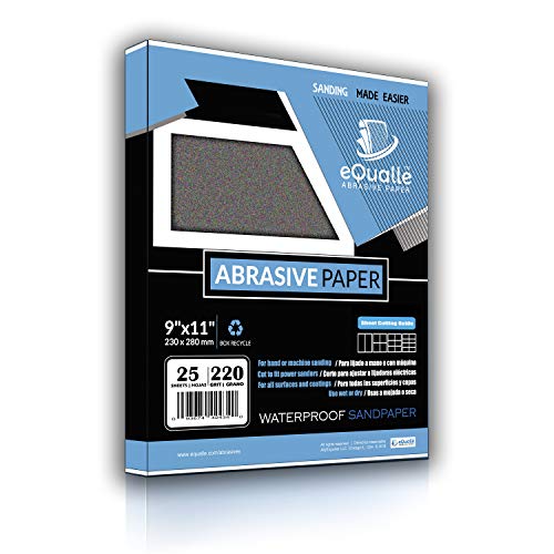 220 Grit Sandpaper Sheets 25 Pack 9x11 in Coarse Silicon Carbide Sandpaper Surface Preparation Wood Metal Paint Stripping Drywall Sanding Lija para Acero Inoxidable Woodworking Rust Removal