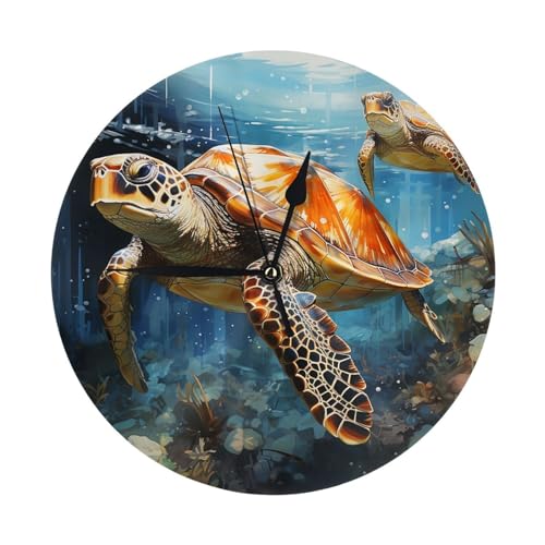 Horloge murale tortue lisible et silencieuse pour décorer votre bureau