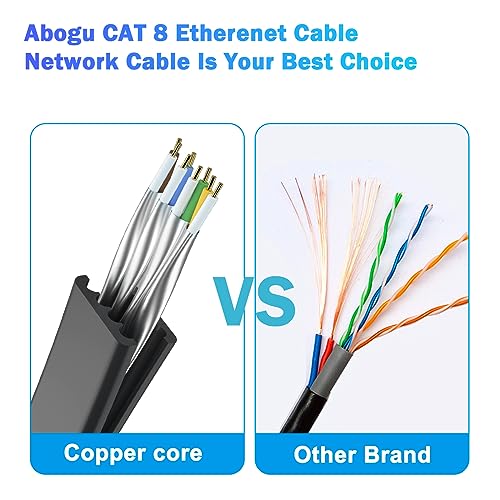 Image of Cat 8 Ethernet Cable 200 FT, Outdoor&Indoor High Speed Heavy Duty Network LAN Internet Cable,SFTP Gold Plated RJ45 40Gbps 2000Mhz Patch Cord, for Modem /Router /Gaming,Faster Than Cat7 /Cat6 /Cat5 Black