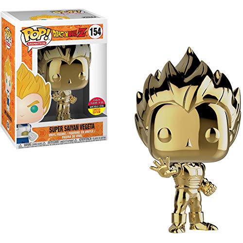 Pop Funko Dragon Ball Z Super Saiyan Vegeta Gold Chrome Toy Tokyo Sdcc Exclusive (2018 Toy Tokyo Sdcc Exclusive)