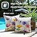 JANGYUHH 2er Set Outdoor Kissen 40x40 cm Kissenbezug Wetterfest Modern Farbe Blumen Dekokissen Sommer Lila Kissenbezüge für Garten Sofa Couch Wohnzimmer Schlafzimmer Doppelseitiges Muster Kissenhülle