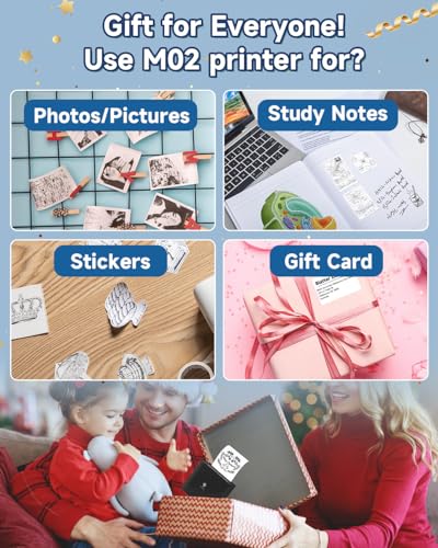 Phomemo Sticker Printer- Mini Thermal Sticker Printer Machine, Small Pocket Label Maker Instant Print for DIY Creation, Study Notes, Photos, Portable Inkless Photo Maker for Kids/Students, Black