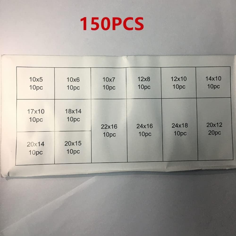 BKEKM Flache Unterlegscheibe, 150/600 Stück, Unterlegscheibe, roter Stahl, Papierfaser, Flache Unterlegscheibe, Schraubensatz, Flache Ringdichtung, Flache Dichtung, flaches Unterlegscheiben-Set