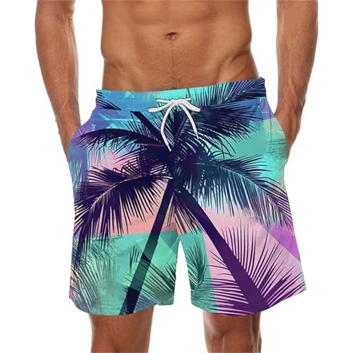 Mens Hawaiian Beach Shorts Graphic Print with Pockets Workout Clothes for Men Gym Moisture Wicking Board