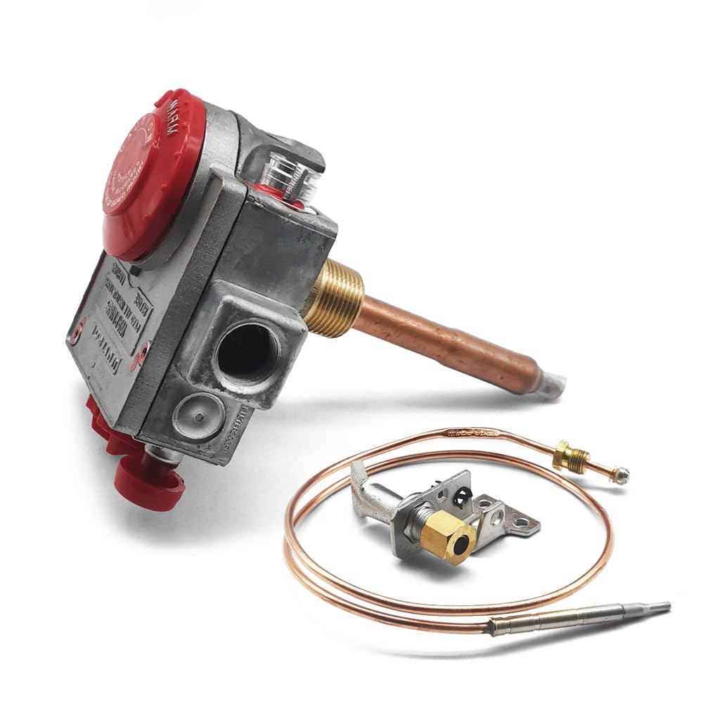 110-326 Water Heater Thermostat with 1-3/8" Shank, Natural Gas Water Heater Valve, 3-1/2" W.C