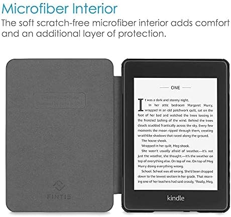 FINTIE Slimshell Case for 6" Kindle Paperwhite 10th Generation 2018 (Model No. PQ94WIF) - Premium Lightweight PU Leather Cover with Auto Sleep/Wake, (NOT Fit Kindle 10th Gen J9G29R), Black