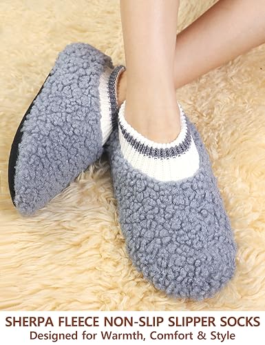 VERO MONTE 1 Pair Womens Thick & Warm Slipper Socks with Non Slip Grippers - House Socks3