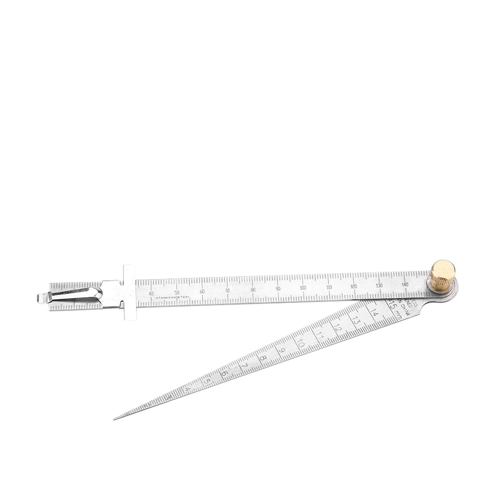 Ewsdsfs Silver Feeler Measuring Tool Taper Gauge Hole Size Gage Stainless Steel Welding Ruler Inspection 1-15Mm