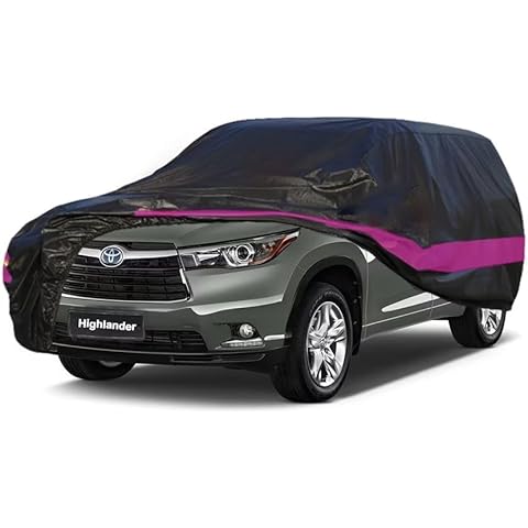 Molebt Car Cover Custom Fit for Toyota Highlander 2001-2006, Outdoor Waterproof All Weather Full Exterior Cover Rain Snow Sun UV Protection. (Pink) Cover