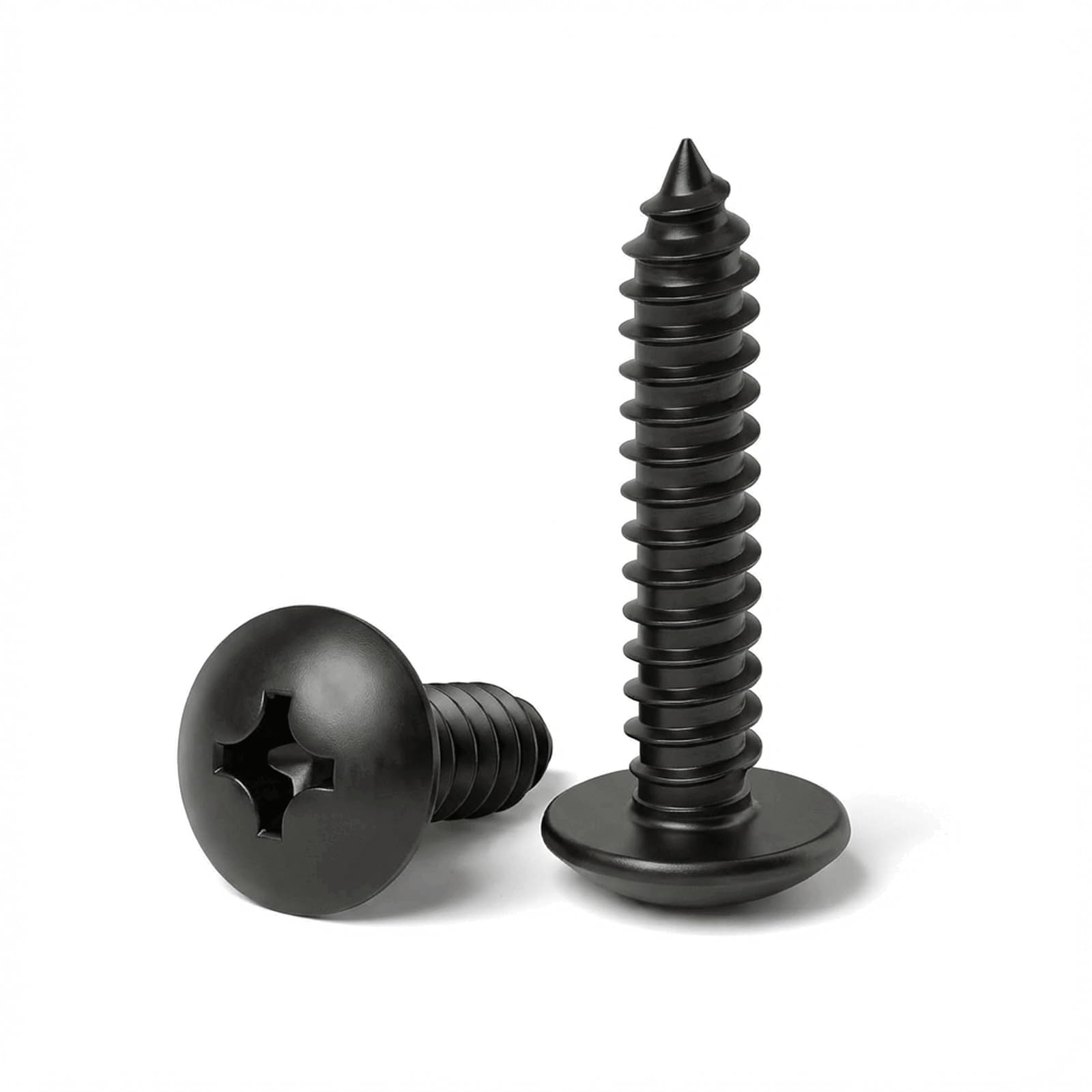 Photo 1 of #10 x 1-3/4" (30 Pack) Truss Head Sheet Metal Screws Phillips Drive Self-Tapping Wood Screws, Black Oxide 304 Stainless Steel Screw (18-8), Corrosion Resistant Screws