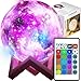 Retoo Mond Lampe 3D Sternenhimel Mondlampe 16 Farben Remote & Touch Control Nachtlicht Stimmungslicht USB Lade Stimmung Licht f&uuml;r Kinderzimmer Schlafzimmer Cafe Esszimmer Party