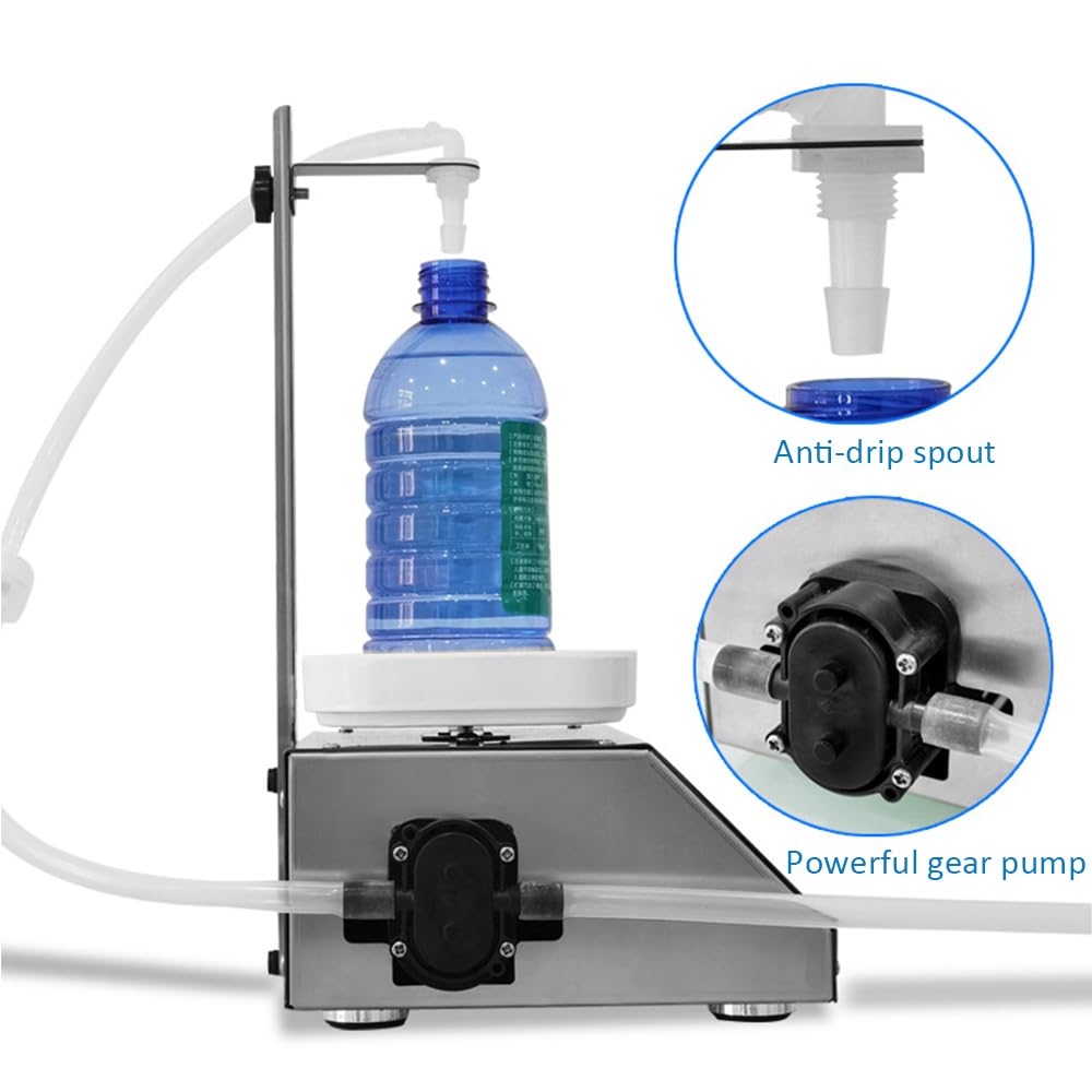 Máquina De Llenado De Líquidos 10G-3Kg Máquina De Llenado De Botellas 4.2L/ Min Control Digital para Jugo, Aceite Esencial, Esmalte De Uñas
