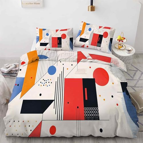 Housse de Couette 220x240 FormesLignes en Microfibre au Toucher Soyeux - 4