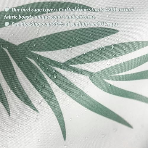 Image of Bird Cage Cover, Waterproof Birds Cage Covers for Night, 51 Inch Large Birdcage Covers, Outdoor 420D Oxford Cloth Pet Covers for Mink, Parrot and Small Animals (Cover Only)