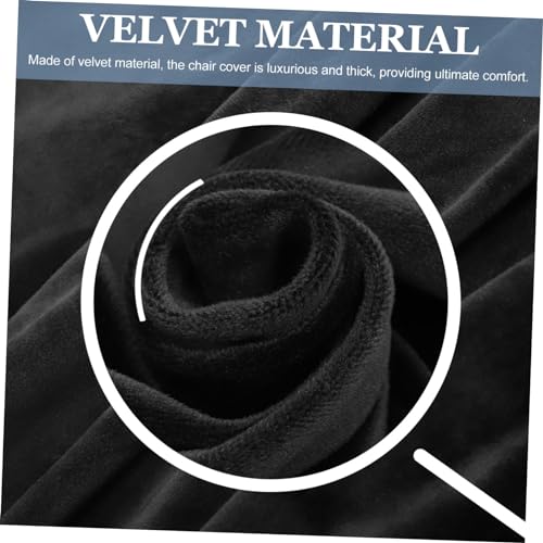 Funda de silla de terciopelo para sala de estar y protector de muebles negro 8