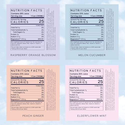 Trip Mindful Blend, Lightly Sparkling Adaptogen Seltzer, Mocktail w/ 120mg Magnesium Citrate with Ashwagandha, Lions Mane & L Theanine, No Added Sugar, Vegan, Variety Pack, 12 Oz, 12Pk - Thumbnail 2