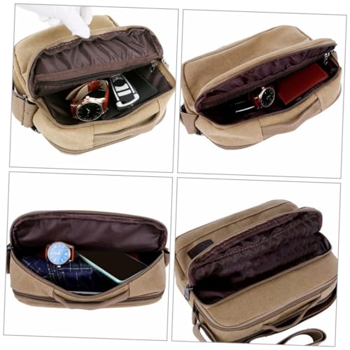 Bolso de lona para hombre multifuncional Beavorty caqui de 7 pulgadas informal 7