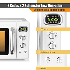 Mat expert 09 cuft compact microwave oven digital timing 5 micro power 25l small microwave wglass turntable 6 preset buttons delayed start function 900w mini microwave wchild lock white  urban country home decor