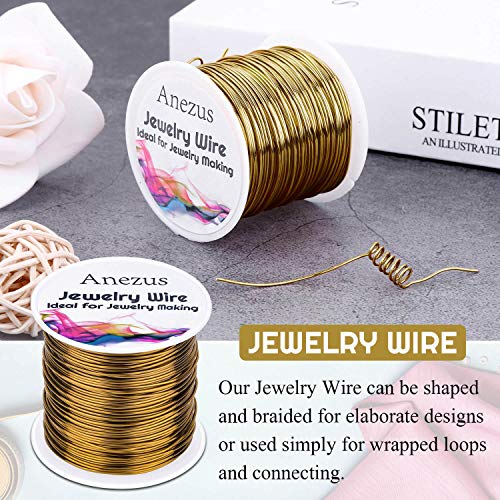 Image of anezus 20 Gauge Jewelry Wire, 28 Yards Craft Wire Tarnish Resistant Copper Beading Wire for Jewelry Making Supplies and Crafting(Antique Bronze)