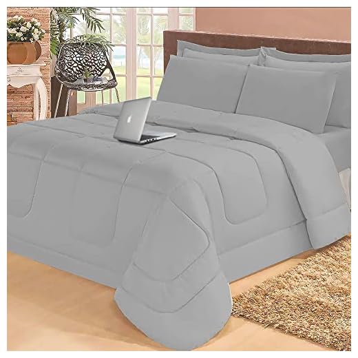 Kit Edredom Casal Queen 05 Peças Dupla Face Cinza Casa Dona