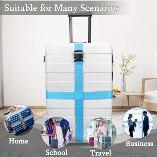 Luggage Suitcase Straps Set Adjustable Travel Packing Straps with Buckles Luggage Belts for Travel Bag Suitcase ((Purple,2)) - Image 6