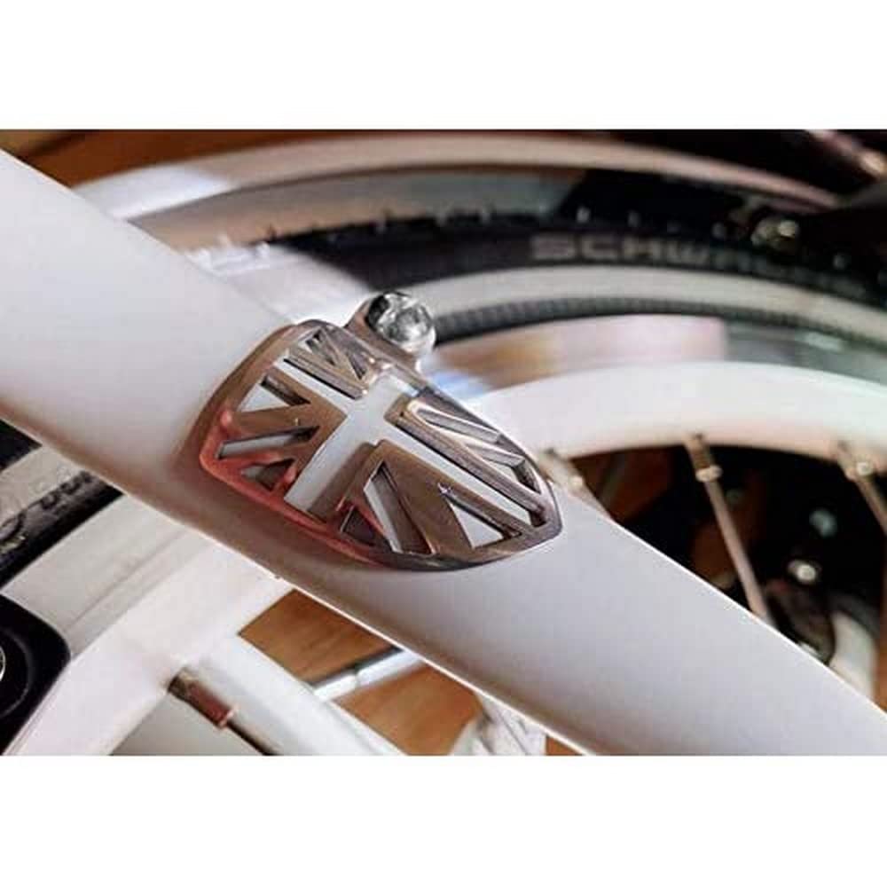 Cable Fender Protector for Brompton in Silver Union Jack Fork Protection