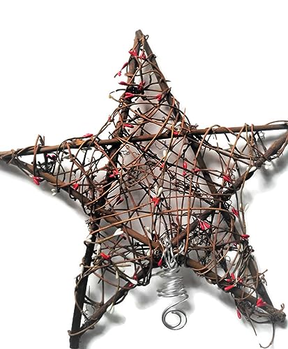 Rustic Rattan & Berries Christmas Tree Star In Choice Of Large Or Small #TOP7