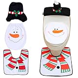 ⛄Material Premium: La cubierta del asiento del inodoro del baño de Navidad está hecha de tela no tejida y tela cepillada. La artesanía de alta calidad y los materiales respetuosos con el medio ambiente garantizan que este juego de fundas de inodoro se pueda utilizar durante mucho tiempo.