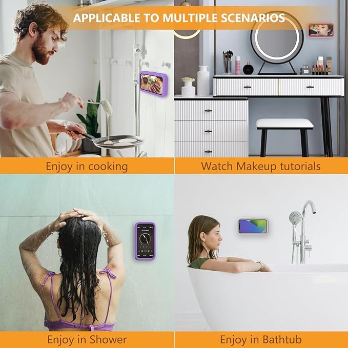Image of Shower Phone Holder | Waterproof Bathroom Mobile Phone Holder | Anti-Fog Case for Shower | Wall Mountable