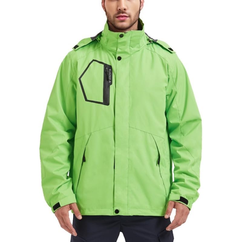Image of Men's Rain Jacket Waterproof Lightweight Hood jackets for Hiking Cycling Travel Raincoat S-6XL