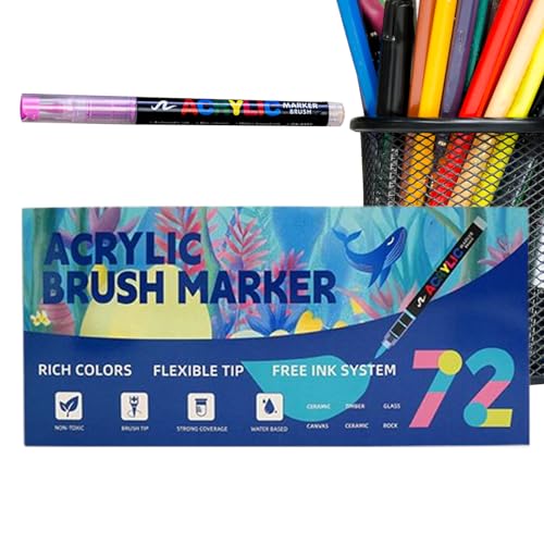 Feutres à peinture acrylique pointe pinceau pour dessiner sans bavure à l'école