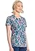 Cherokee Infinity Women Scrubs Top Round Neck CK609, M, Colorful Distress