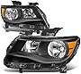 Auto Dynasty [Halogen Model] Factory Style Headlights Assembly Compatible with Chevy Colorado 2nd Gen 15-20, Driver and Passenger Side, Black Housing Amber Corner
